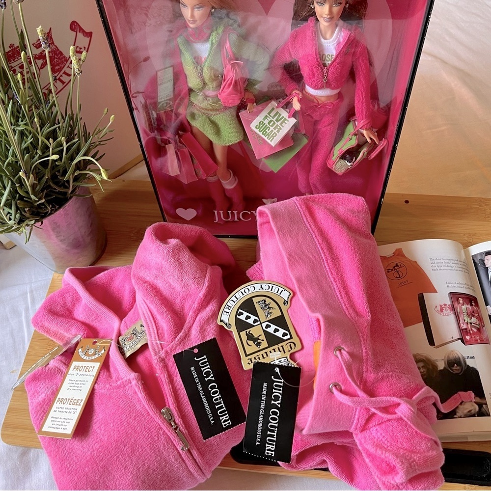 Rare  🥩 OG P&G  Era Juicy Couture Pink Terry TrackSuit NWT 💖😍🪽✨🧃Y2K